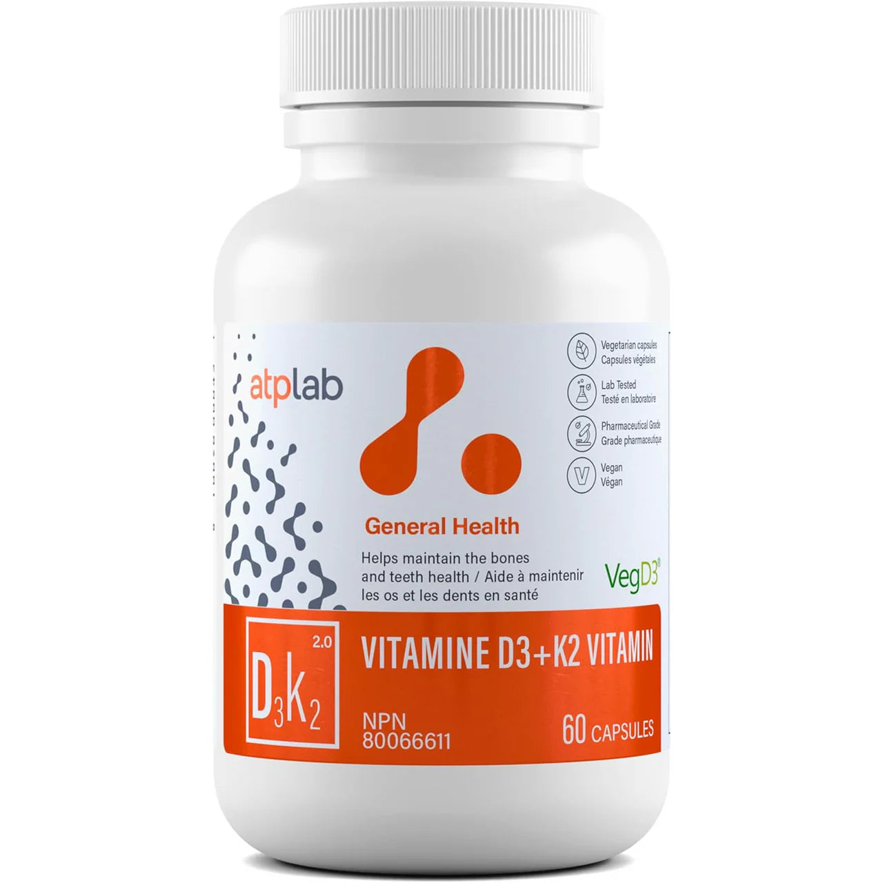 Vitamine D3 + K2 60 capsules