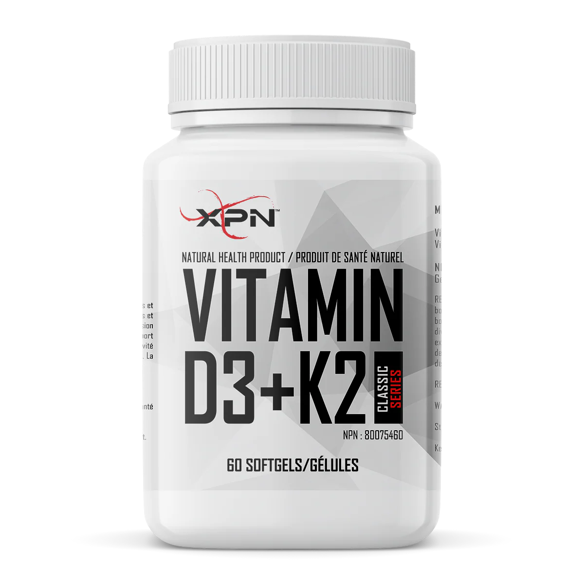 Vitamine D3+K2- 60 gélules